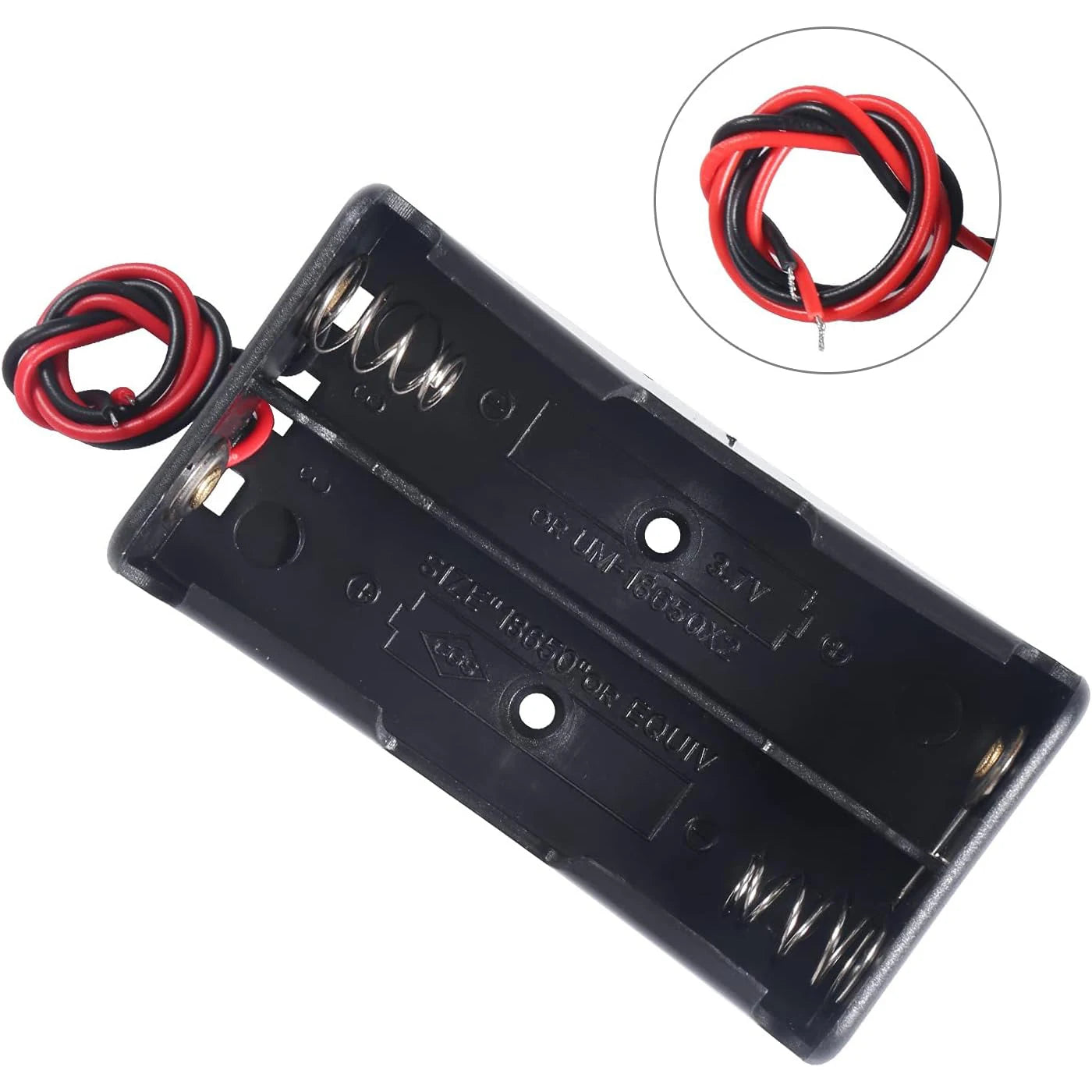 10pcs 18650 Battery Holder 2 Slots 3.7V 18650 Battery Holder 18650 Battery Holder with Wires
