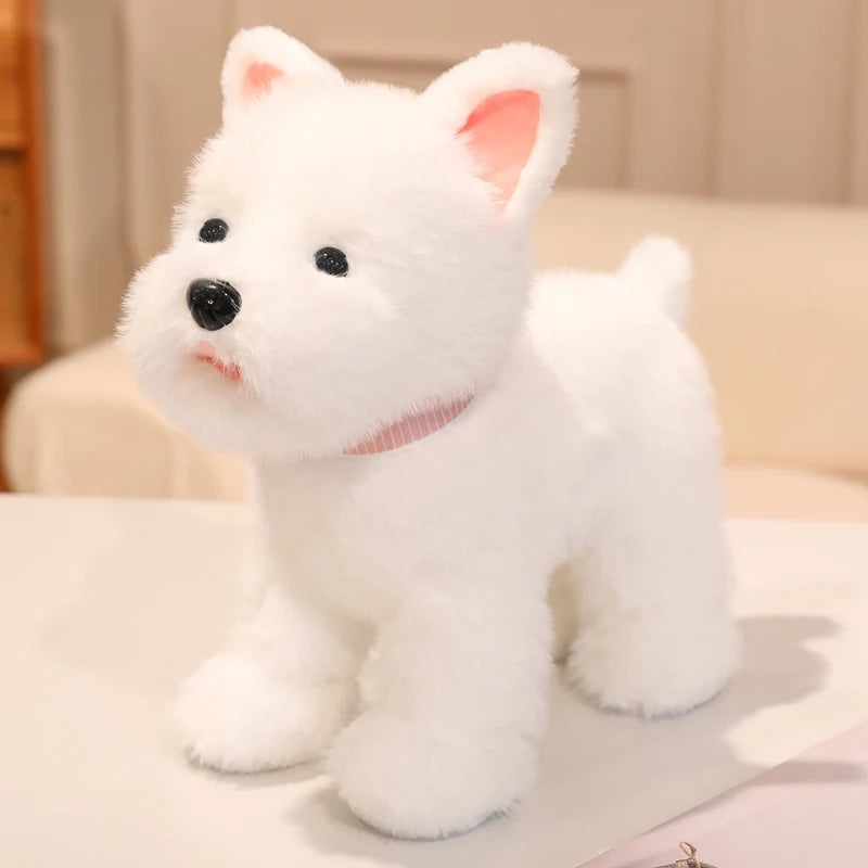 Hot sales Lovely Schnauzer Dog Plush Toy Soft Simulation Stuffed Animal Toys For Boys Cute Photo Props Girls Birthday Gift 30cm