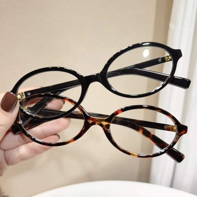 2 Pairs of Stylish Y2K Oval Blue Light Shielded Women's Glasses Decoration Glasses Fashion Accessories Fashion Frames