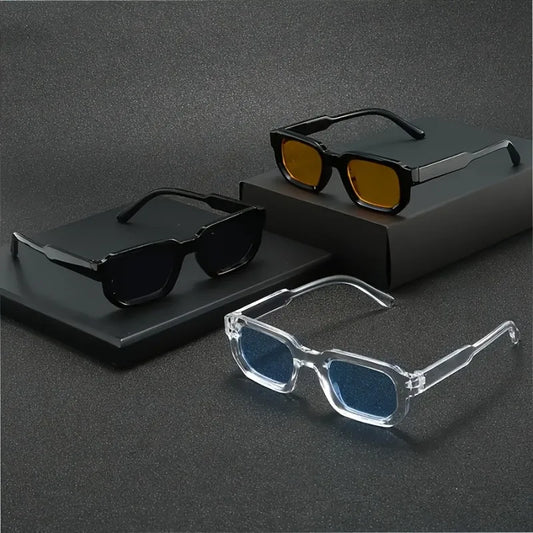 3-piece Set of Square Frame Neutral Glasses Stylish and Versatile Suitable for Daily Wear or Photography The Perfect Gift Choice