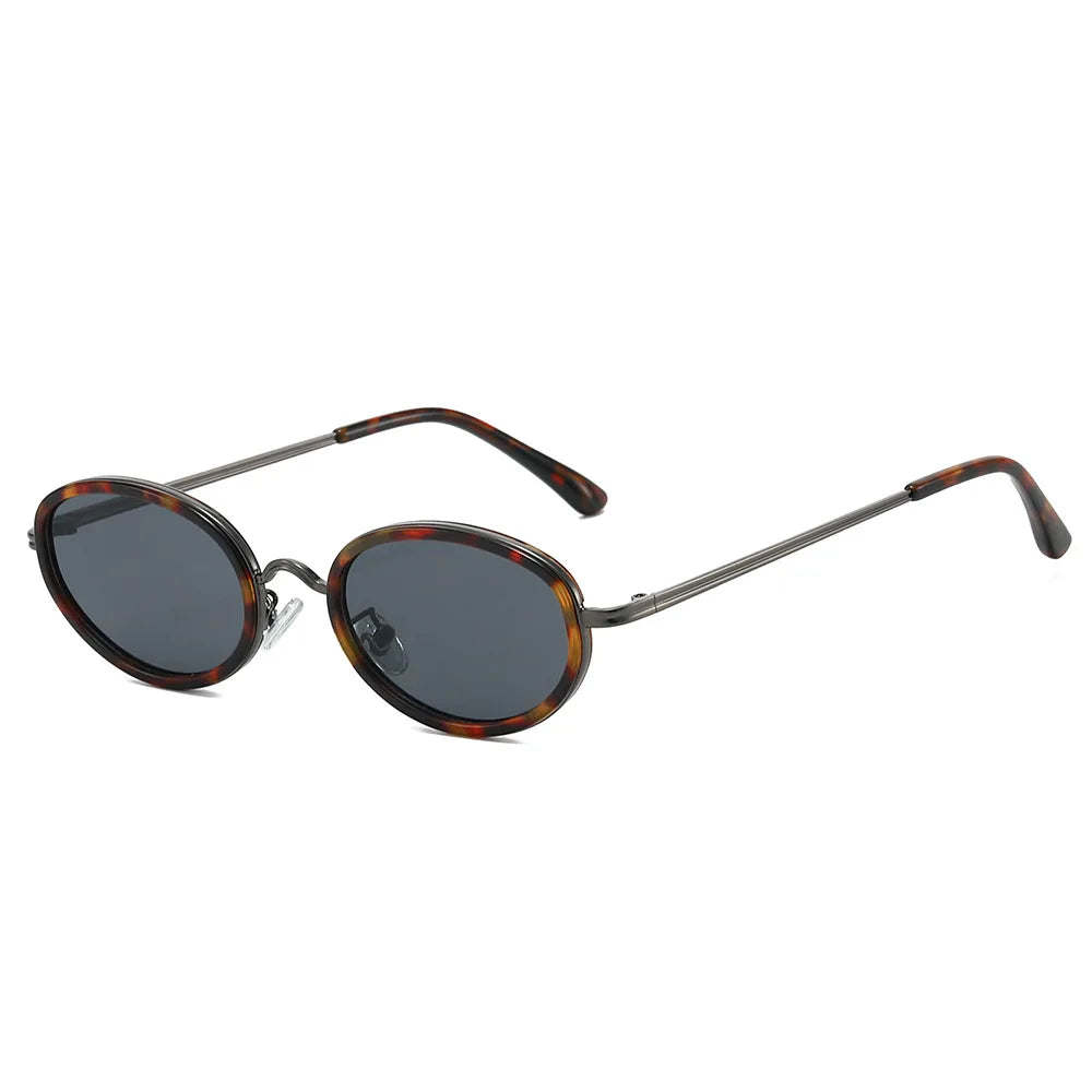 JNPCXI New Small Oval Sunglasses Men Shades UV400 Retro Punk Candy Color Women Luxury Sun Glasses