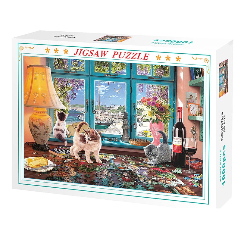 75*50cm 1000PCS Paper Jigsaw Puzzle Landscape Famous Painting Puzzle Character Series Series Home Decaoration Gift