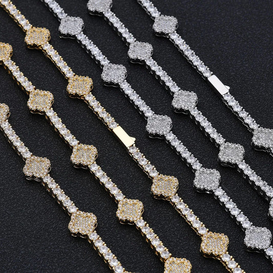 Women's Ny Fashion Jewelry Fine Tennis Chain, 18K Gold Plated Diamond Necklace