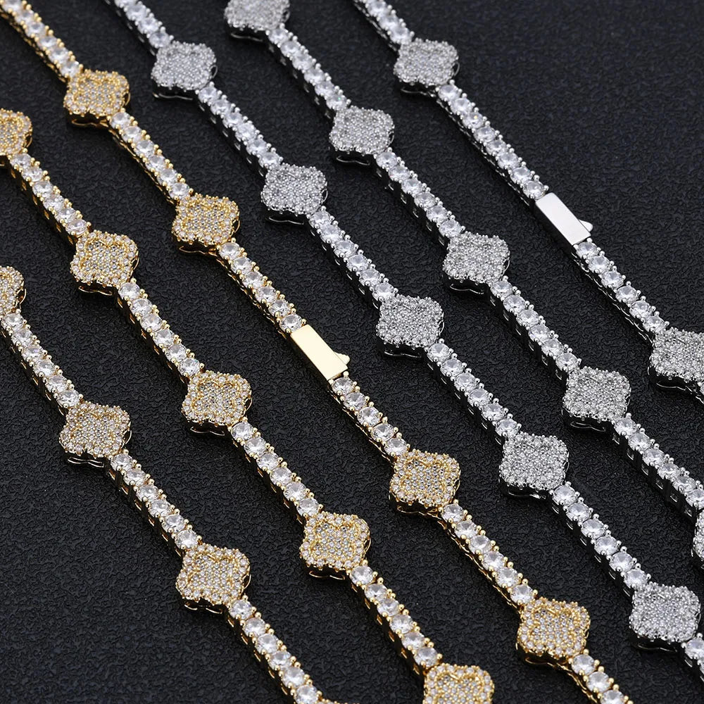 Women's Ny Fashion Jewelry Fine Tennis Chain, 18K Gold Plated Diamond Necklace