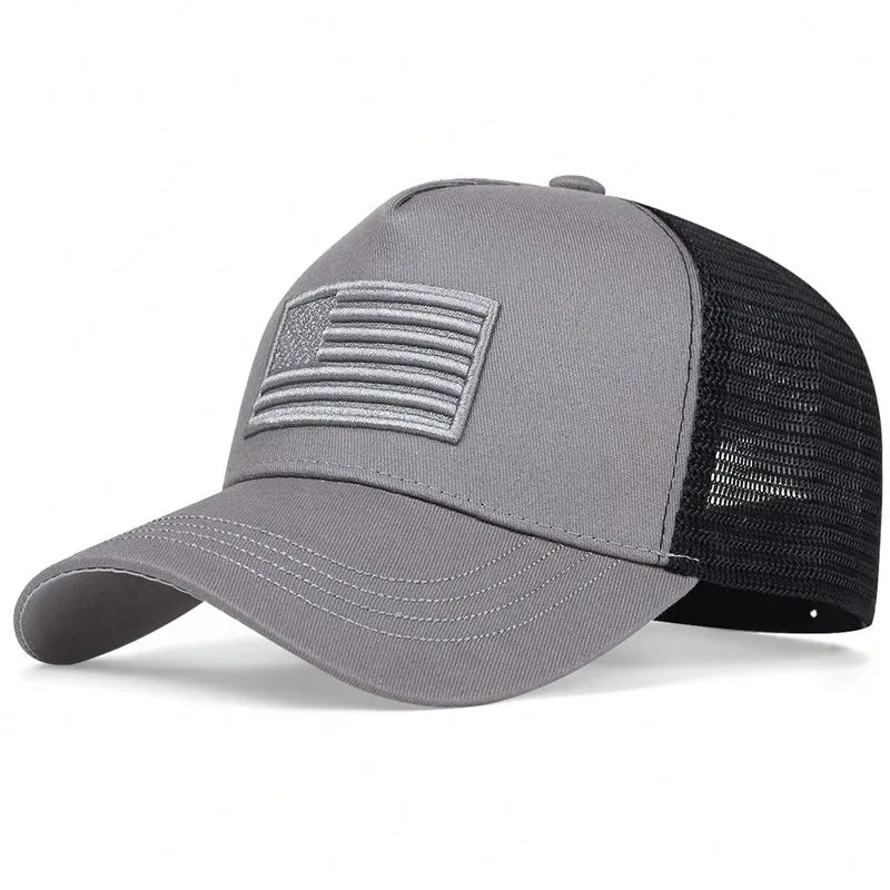 American US Flag Embroidery Baseball Net Caps Season Outdoor Adjust Casual Hats