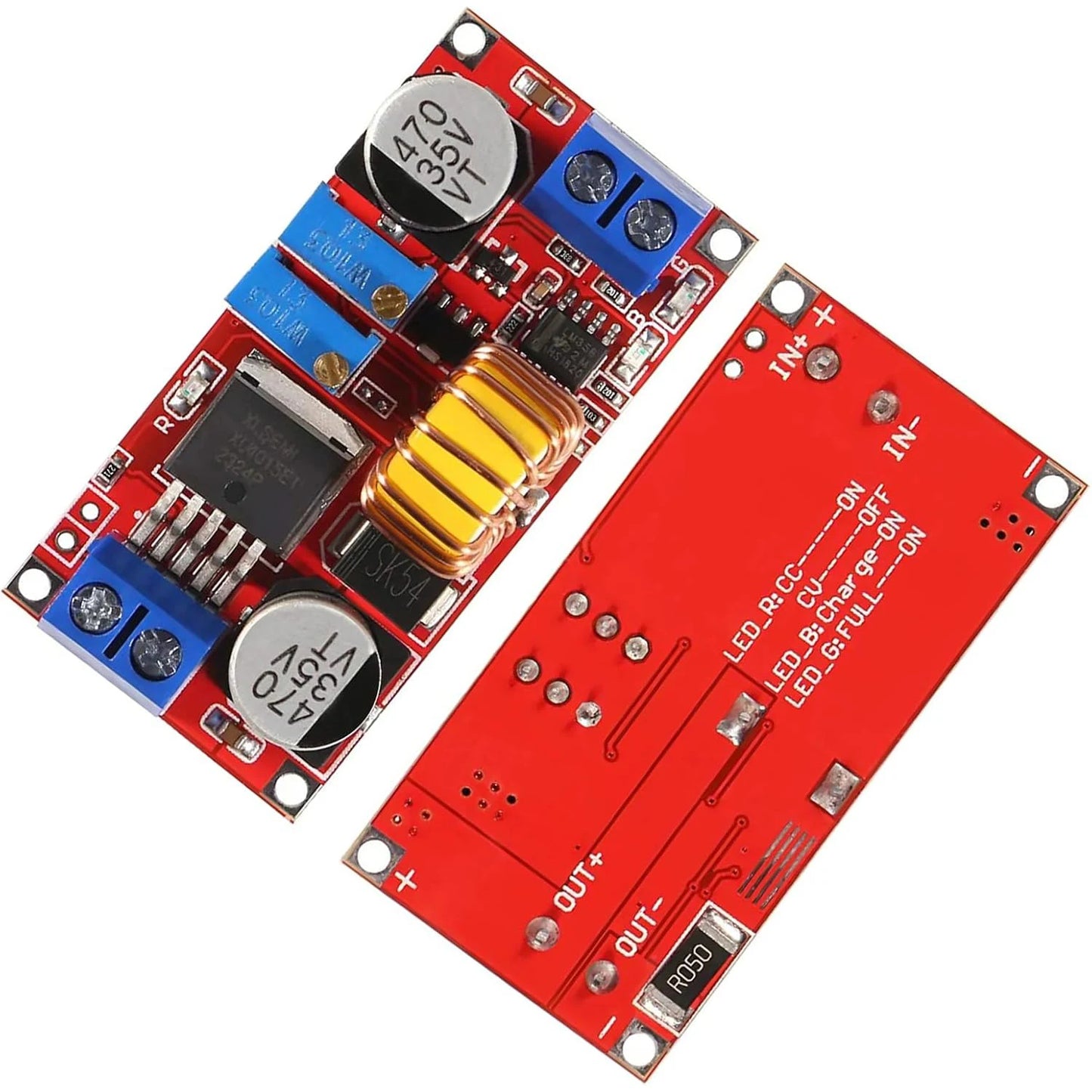 2Pcs XL4015 Max 5A DC-DC Adjustable Buck Converter 4-38V to 1.25-36V, High Power LED Constant Current Driver Module, DC to DC
