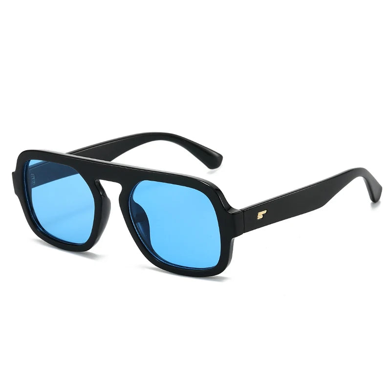 JNPCXI Ins Popular Fashion Square Sunglasses Women Retro Rivets Clear Gradient Shades UV400 Men Trending Sun Glasses