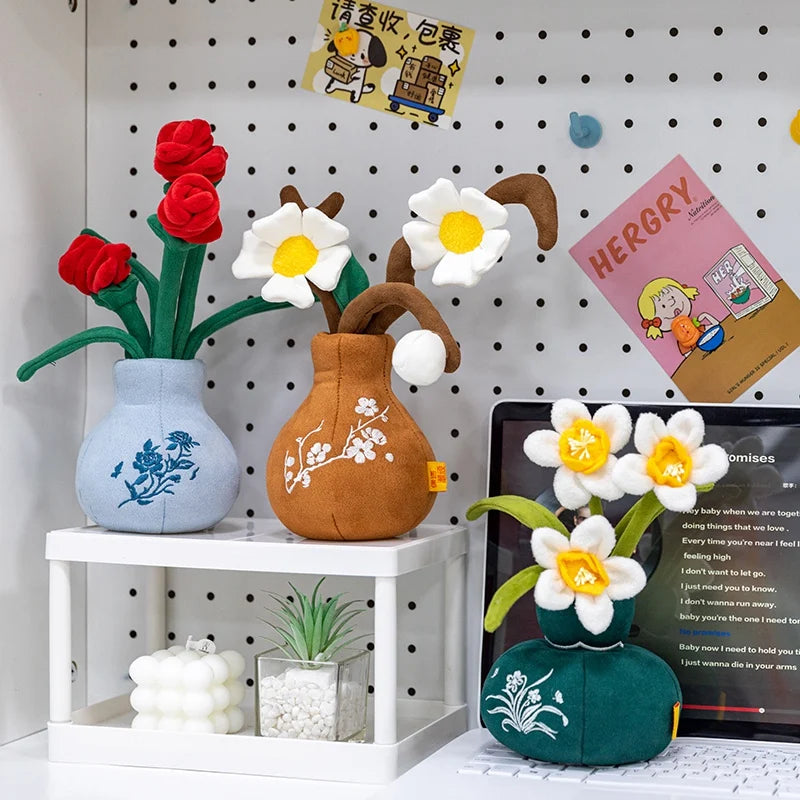 Lifelike Tulip Succulent Plants Plush Stuffed Toys Flower Decorations Floral Bouquet Design  Living Room Decor For Girl Gift