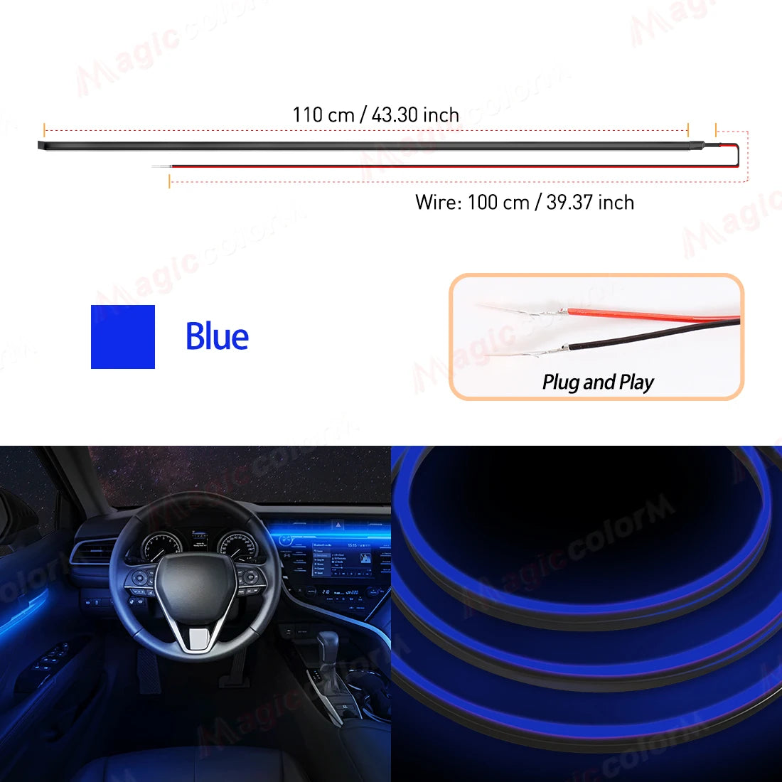 Car LED Ambient Light Car Interior Decorative Lamp For Universal DIY Flexible Hidden Cuttable Acrylic Strip High Density Colour