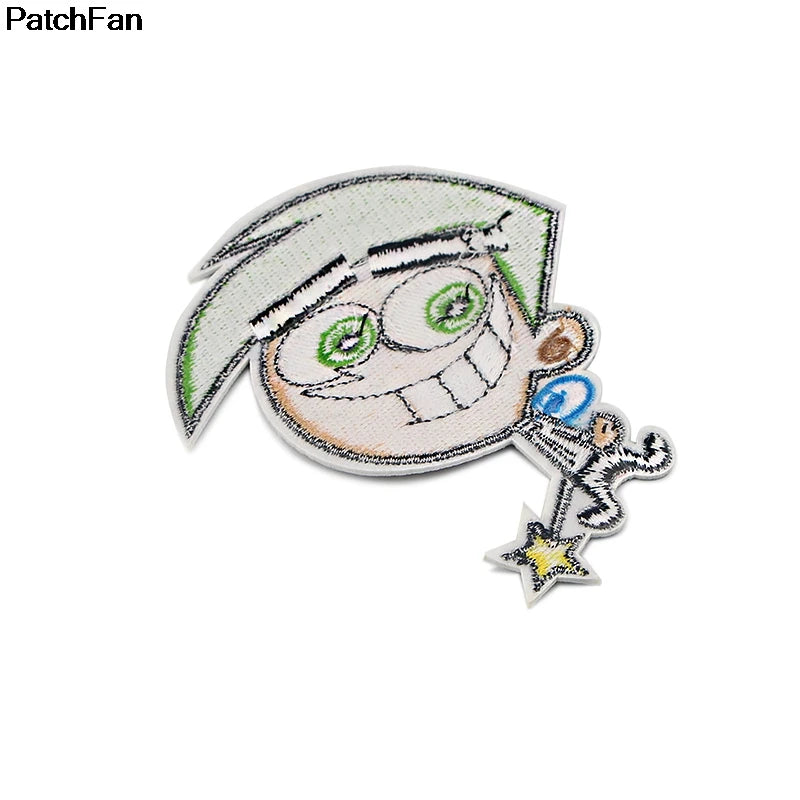 A3257 Patchfan Cartoon Genius Iron On Patch Clothing Diy Embroidered Applique Sew On Patches Fabric Badge Apparel Patchwork