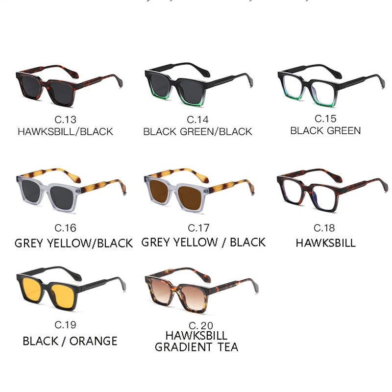 JNPCXI New Square Double Color Sunglasses Women Fashion Shades UV400 Men Trending Sun Glasses