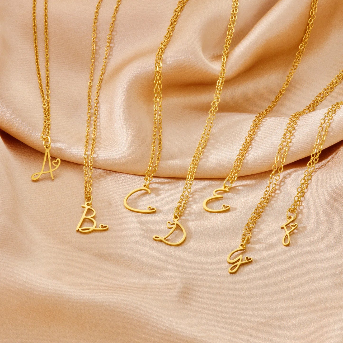 Fashion Stainless Steel A-Z Initial Letter Necklace For Women Elegant Gold Color 26 Alphabet Pendant Jewelry Girls Birthday Gift