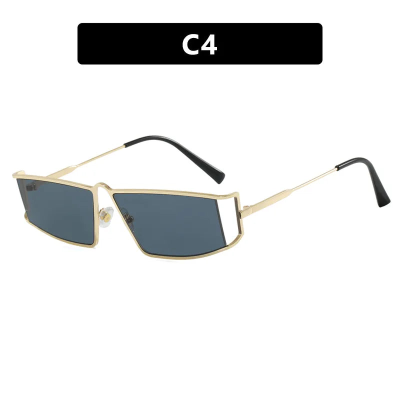 JNPCXI New Vintage Hollow Sunglasses Women Luxury Metal Frame Sun Glasses Rectangle Driving Eyeglasses Eyewear Men