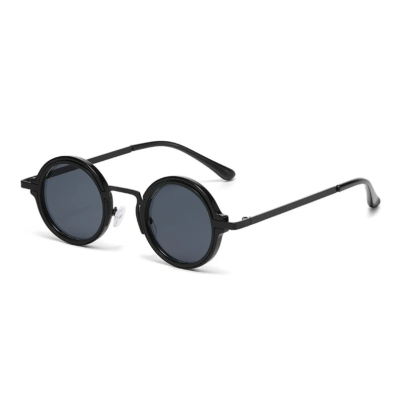JNPCXI New Retro Round Punk Women Sunglasses Fashion Gradient Leopard Tea Shades UV400 Men Sun Glasses