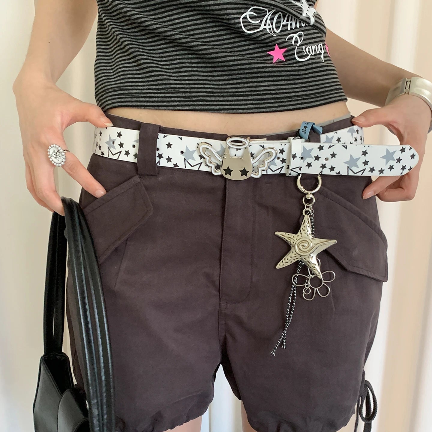 Y2K Millennium Style Star Belt Women's Niche Subculture Style Cartoon Belt Decoration For Skirts And Jeans Belt