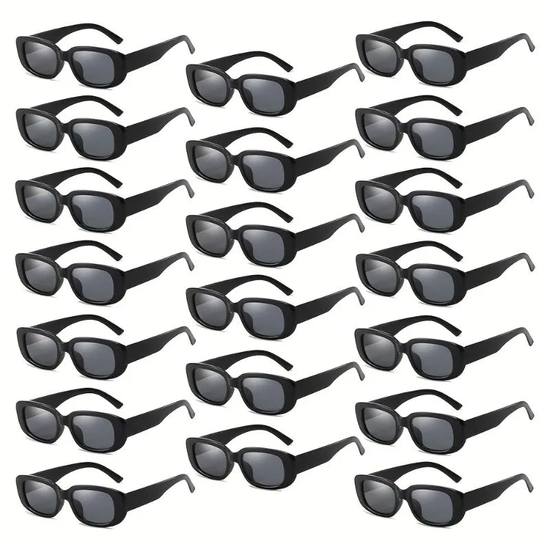 20 pairs of retro 90s glasses set retro black rectangular glasses women's party supplies wedding birthday and dance exclusive