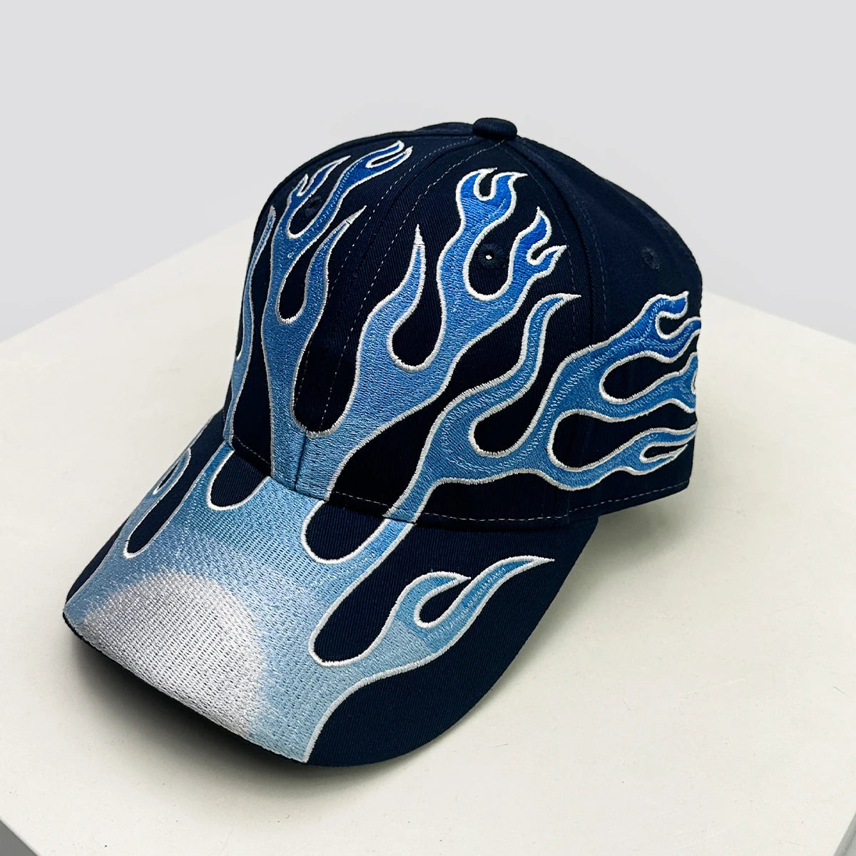 New Unisex Hip Hop Letter Flame Flag Baseball Hats Sunshade Personal Versatile Color Block Peaked Caps Niche Fashion Retro ins