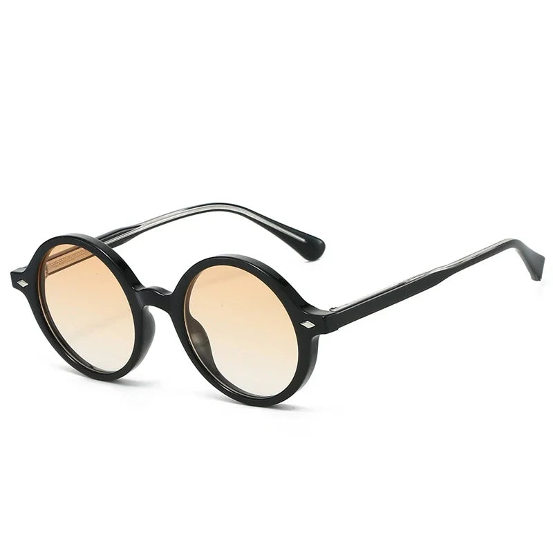 JNPCXI New Retro Round Women Sunglasses Fashion Green Candy Color Shades UV400 Men Trending Rivets Punk Sun Glasses