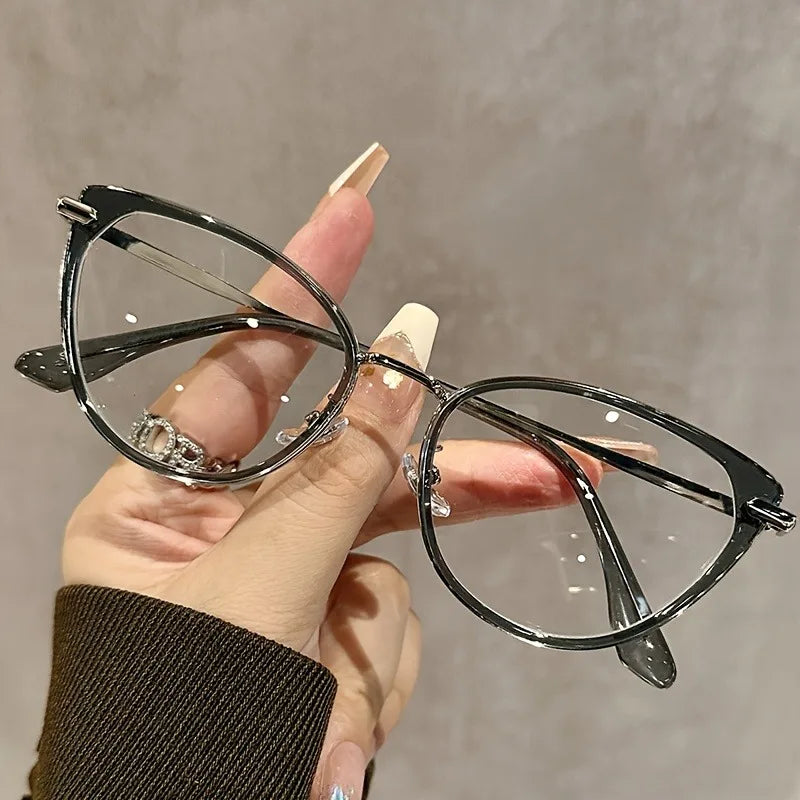 2 Pairs Y2K Retro Cat Eye Glasses Black & Green Gradient Full-Rim Cat-Eye Design for Women’s Fashion & Digital Screen Protection