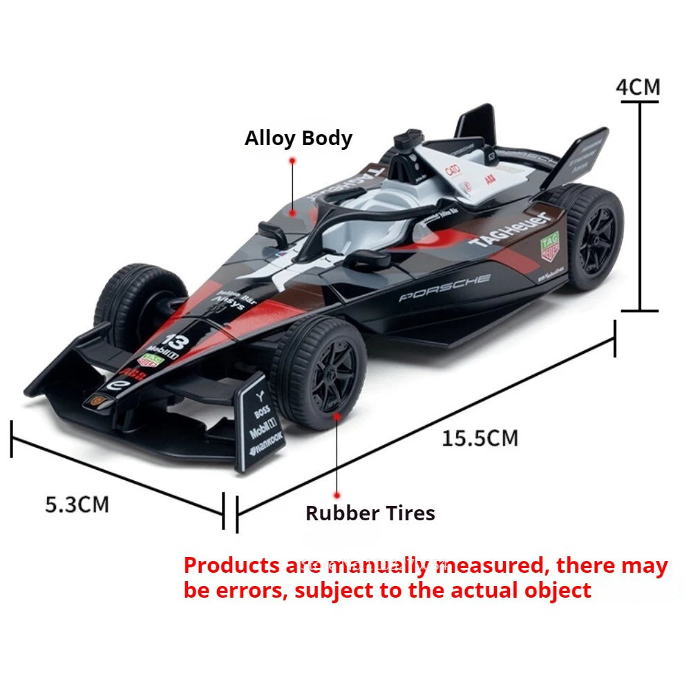 1:32 F1 Formula E Racing Cars Diecast Alloy Model Toys Rubber Tires Exquisite Body High Simulation Models Bookshelf Decorations
