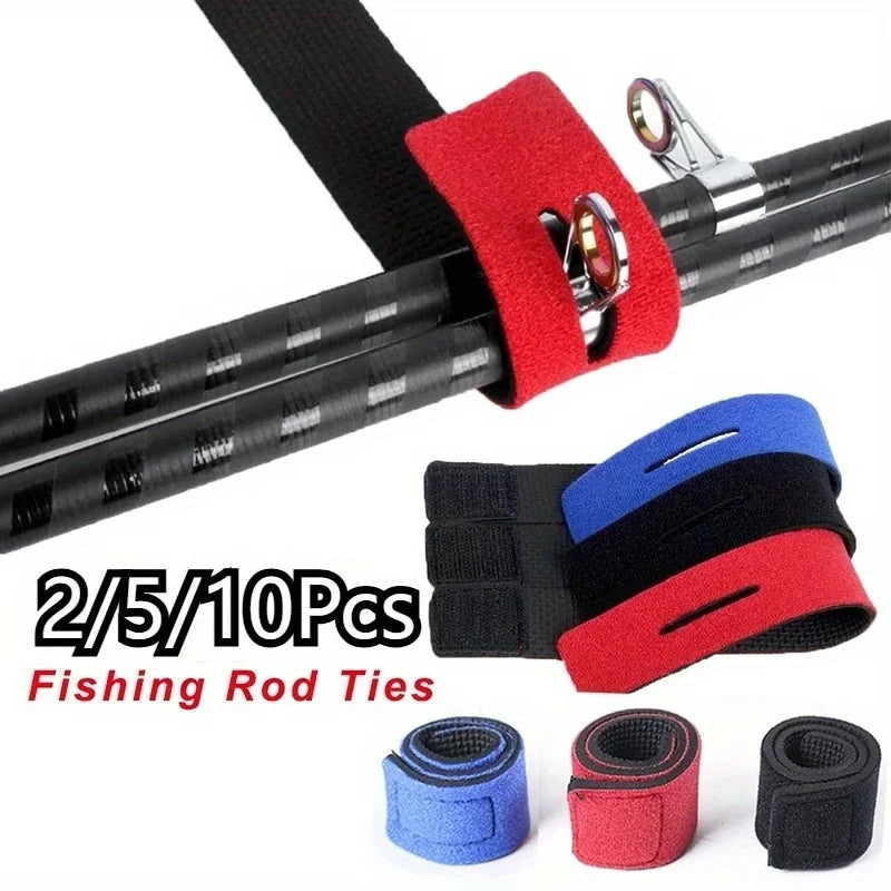 2/5/10Pcs Fishing Rod Belts Ties Spinning Rods Straps Holders Fly Rods Telescopic Fishing Tackle Accessories Fixing Strap Ropes