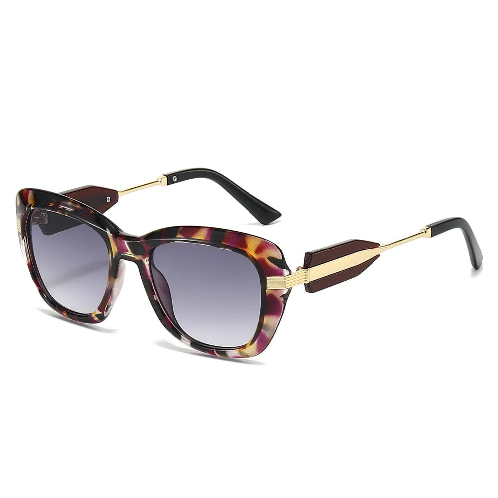 JNPCXI New Fashion Cat Eye Women Sunglasses Retro Green Colorful Gradient Shades UV400 Men Trending Sun Glasses