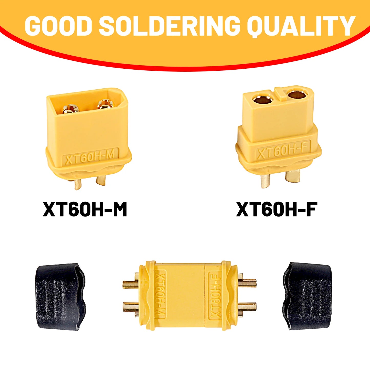 20 Pair XT60/XT60H Connectors (XT60 Upgrade) Male Female Bullet Connectors Plugs for RC Parts Lipo Battery