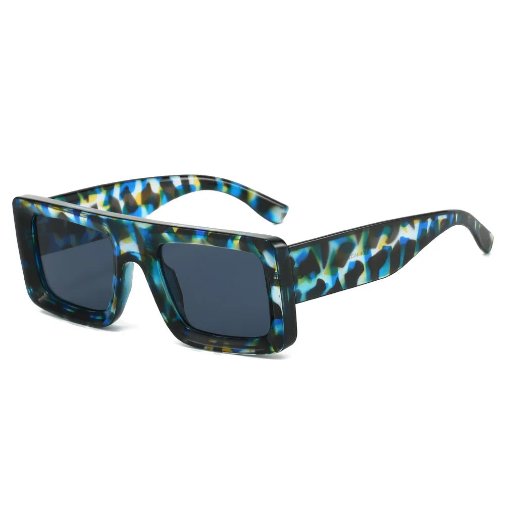 JNPCXI New Square Sunglasses Women Shades UV400 Retro Trending Rivets Men Gradient Sun Glasses
