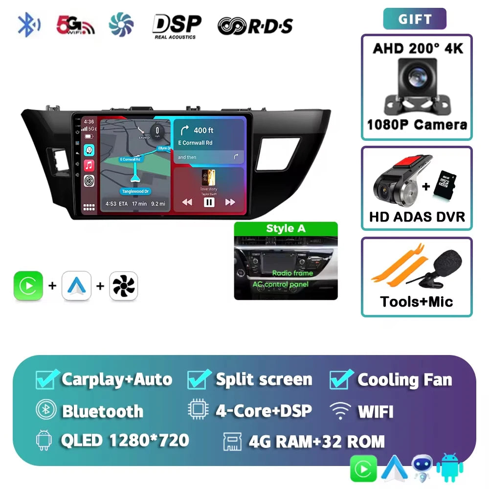 Android 15 Car Radio For Toyota Corolla 2013 2014 2015 2016 E160 E170 Wireless Carplay Android Auto Qualcomm Car Multimedia Play