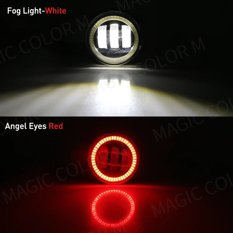 Angel Eye Fog Light For Ford Focus Fusion Fiesta Ranger C-Max Transit Tourneo EcoSport Edge Car DRL Fog Driving Lamp LED Lens