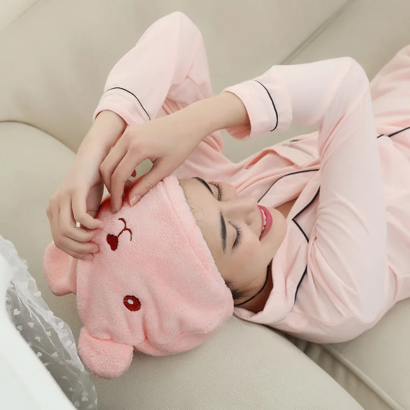 1pc Cartoon Quick Drying Hair Towel Wrap, Hair Drying Towel Wrap for Curly Long Thick Hair