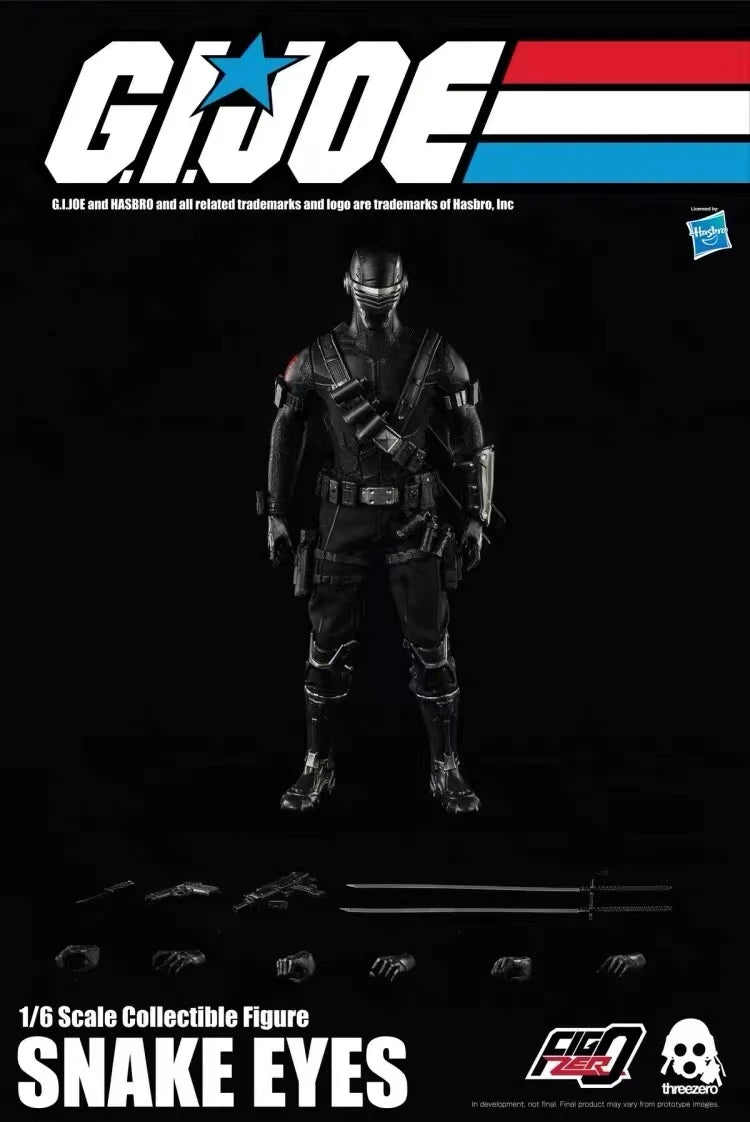 Original Hasbro Threezero FigZero G.I. Joe Series 1/6 SNAKE EYES Action Toy Figure Mode Ornaments