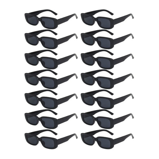 14 Piece Set of Retro Checkered Pattern Unisex Square Glasses Retro Driving Anti Glare Glasses, Suitable for Both Men and Women