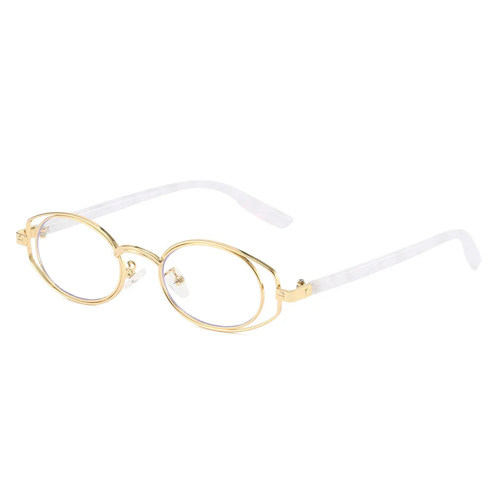 JNPCXI New Vintage Double-circle Oval Glasses Frame Men Optical Prescription Eyeglasses Women Luxury Eyewear