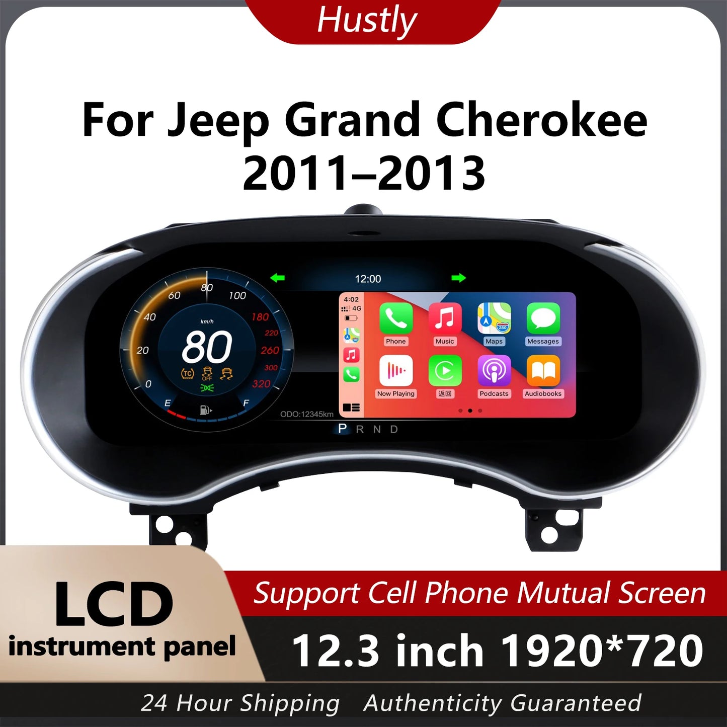 Cluster Digital Dashboard For Jeep Grand Cherokee 201-2013 Speedometer Instrument Panel Suppo Wireless CarPlay and Android Auto