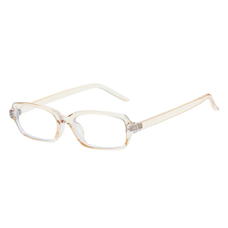 JNPCXI New Ins Popular Small Rectangle Sunglasses Fashion Candy Color Women UV400 Retro Rivets Men Clear Lens Frame