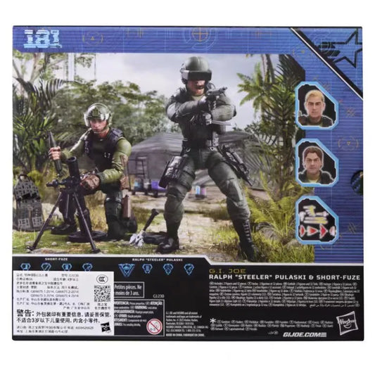 Original Hasbro G.I. Joe Classified Series 181 Ralph 'Steeler' Pulaski & Short-Fuze Action Toy Figure Models
