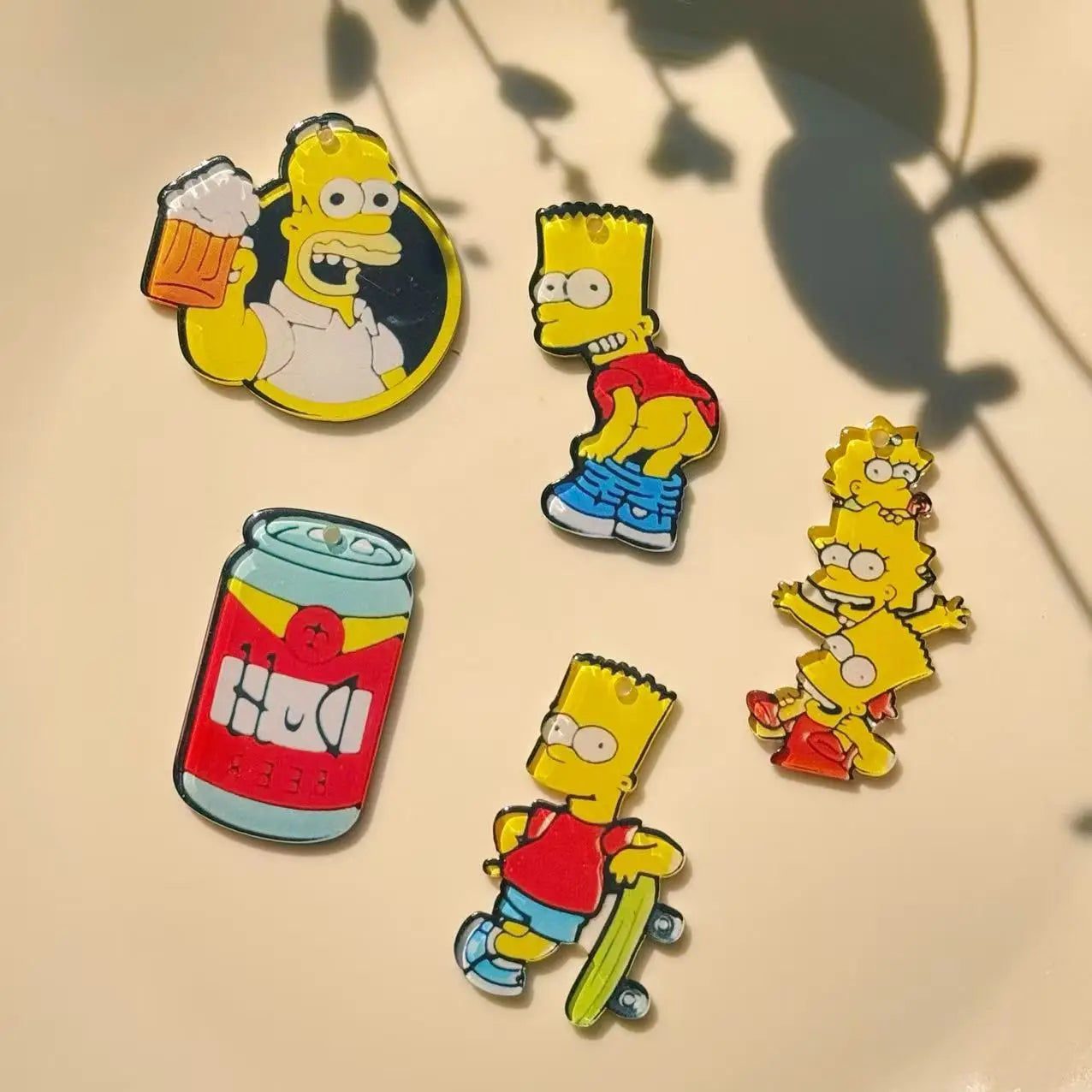 5 PCS Cute Cartoon Enamel Charms – Funny Character Pendants for Jewelry Making & Keychains