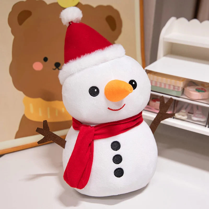 New Christmas Plush Toy Soft Pillows Cute Santa Claus Snowman Elk & Gingerbread Man Santa Claus hat Home Decor Kid Xmas Gift