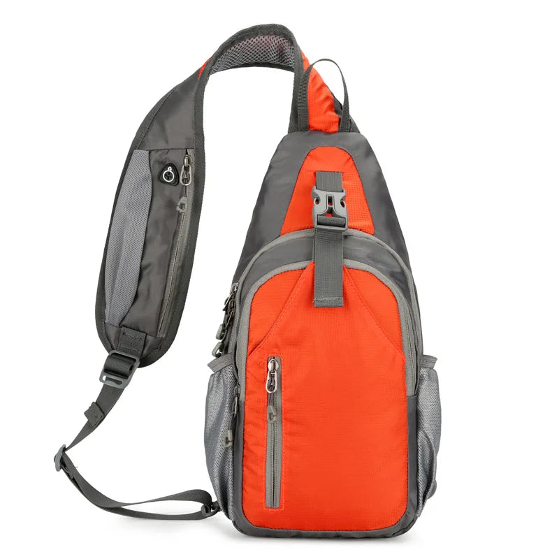 Outdoor Leisure Shoulder Chest Bag, Sports Waterproof Backpack, Suitable for Both Men and Women, Mobile Phone Storage Bag
