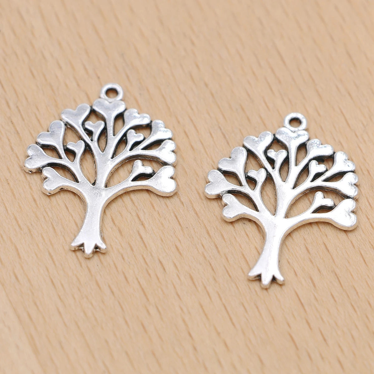 10Pcs Silver Plated Tree of Life Charm Pendant for Jewelry Making Earrings Necklace DIY