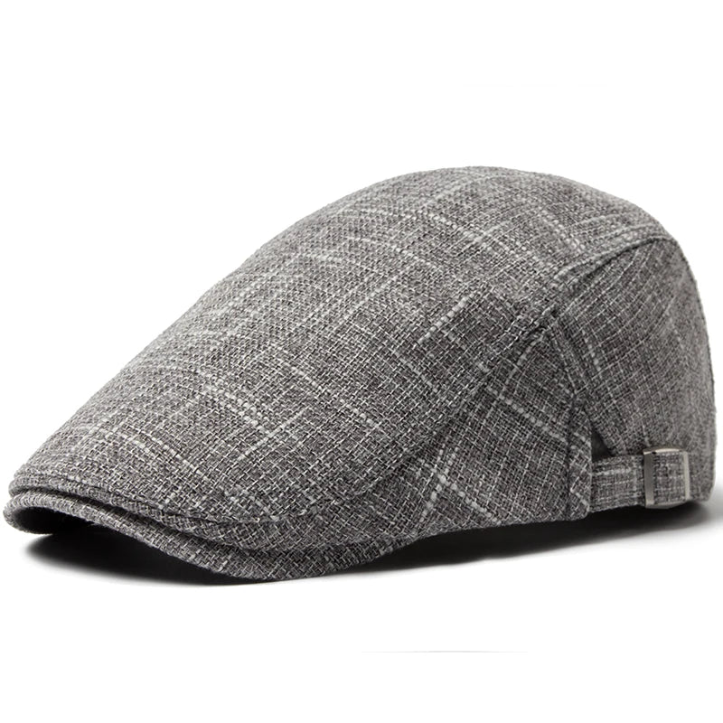 CNTANG 2024 New Men Beret Women Classic Vintage Linen Berets Summer Sun Visor Casual Duckbill Hats Newsboy Cap Unisex Adjustable