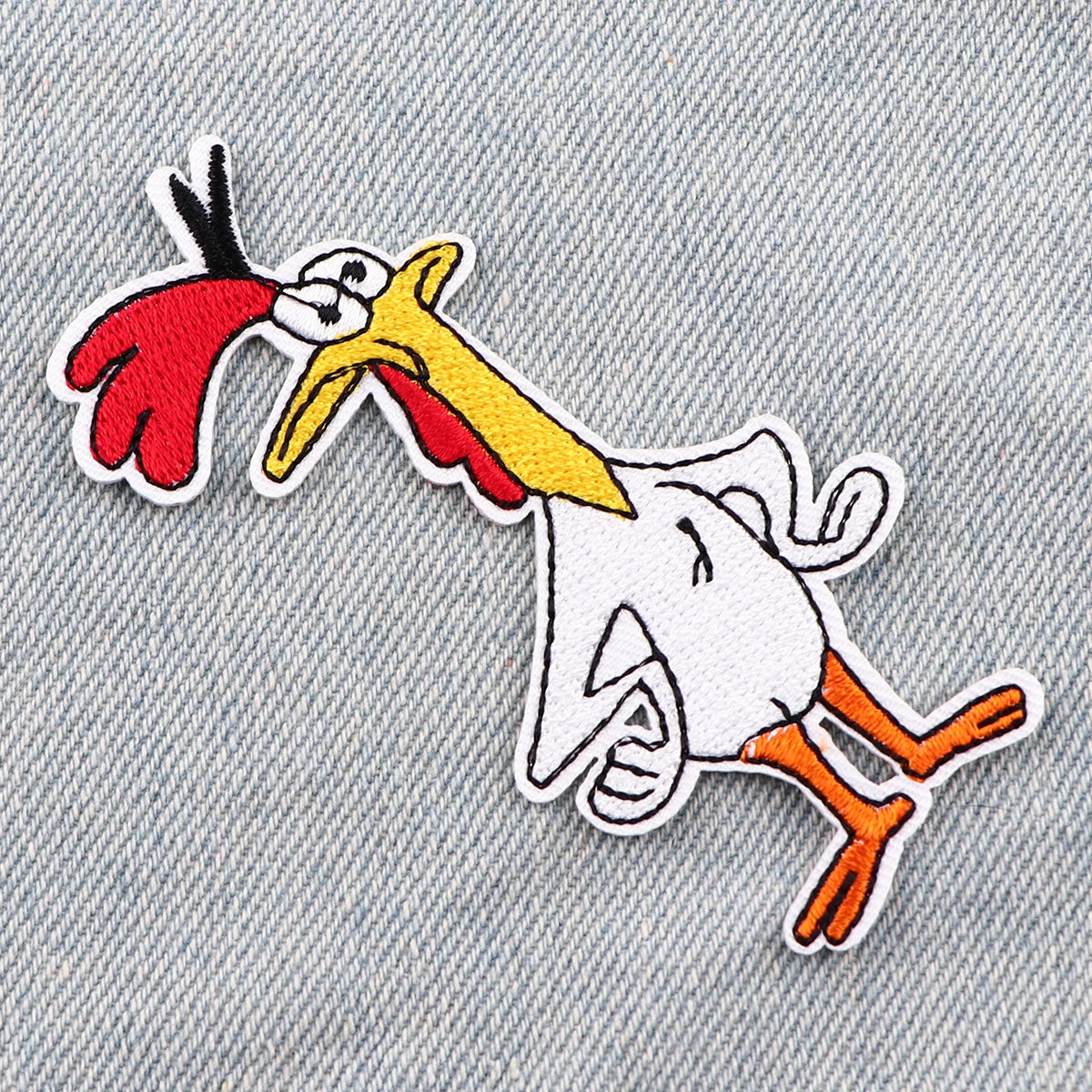 Cartoon Chicken and Cow  Patches Iron On Patches For Clothing Funny Animals Patches On Clothes DIY Embroidery Patch For Clothes
