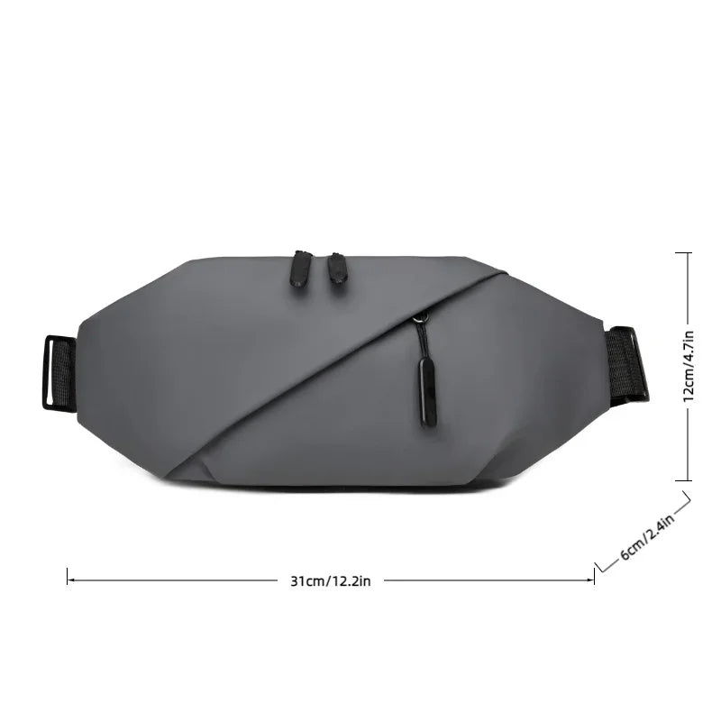 Men's Minimalist Waist Bag, Made of PU Fabric, Suitable for Outdoor Sports Waist Bags, Daily Shoulder Bags, Casual Crossbody Bag