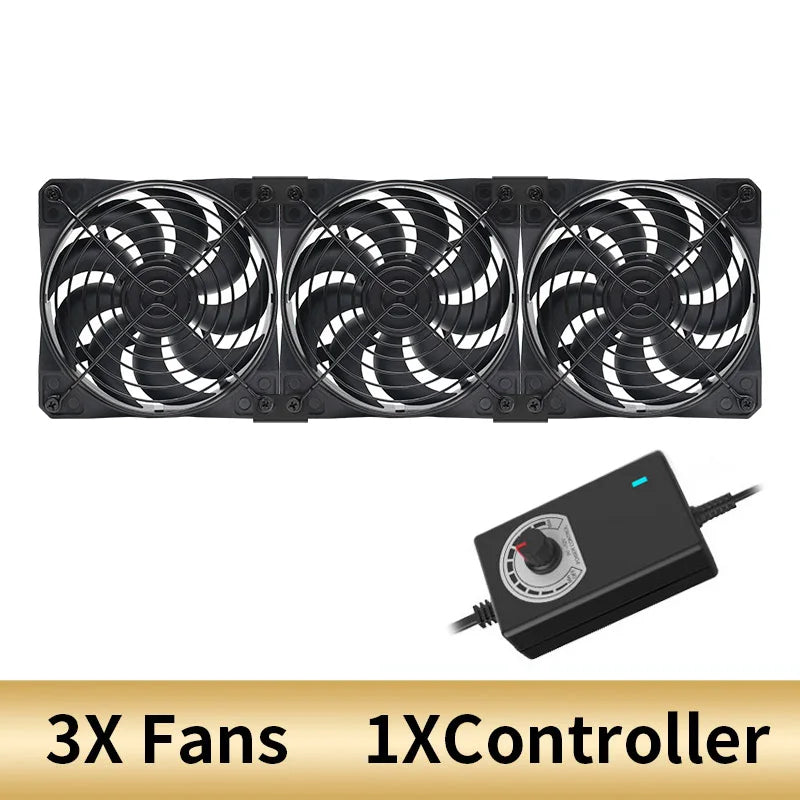 US Plug 120mm 3000RPM Cooling Fan 12V/220V Mining, Server, Cabinet, Workstation