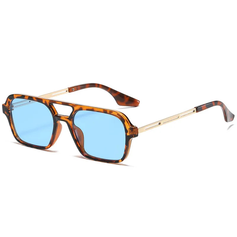 JNPCXI Quality Fashion Double Bridges Women Square Sunglasses Fashion Men Ocean Film Shades UV400 Trending Sun Glasses