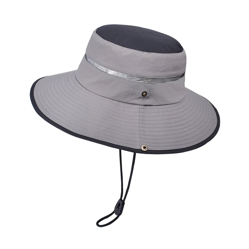 Xinbaoguan 100% Polyester 9248 Summer Big brim Sunshade and Sunscreen Hat for Men and Women Colored Quick Drying Fisherman Hat