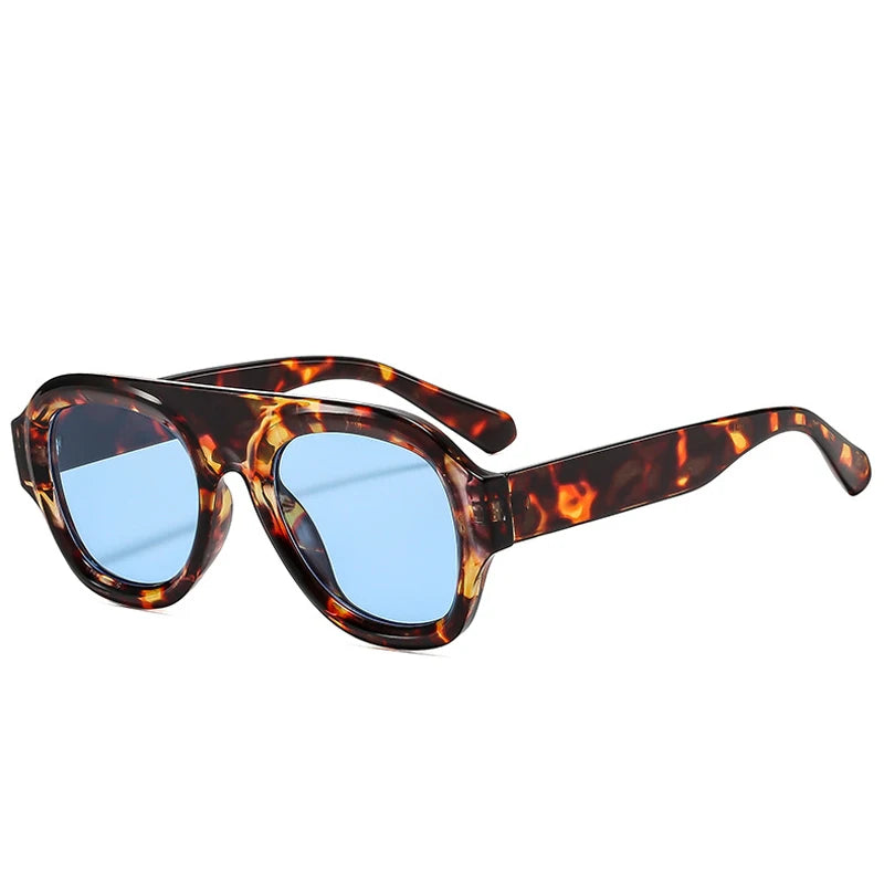 JNPCXI New Retro Big Frame Oval Punk Women Sunglasses Luxury Tea Sunglass Men Outdoor Sports Eyewear Unisex Lentes UV400