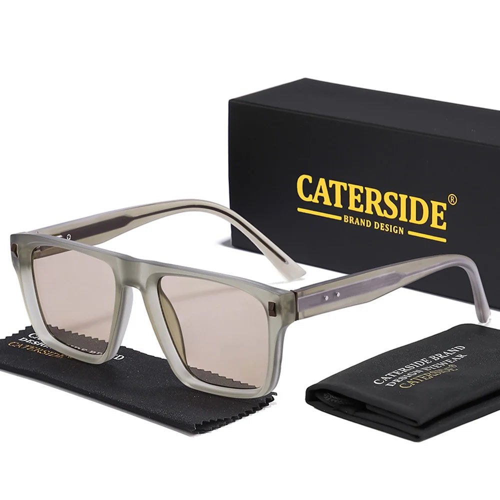 CATERSIDE New Retro Men's Sunglasses Square Frame Fashionable Sun Glasses Women's Outdoor Travel Beach Summer Glasses UV400