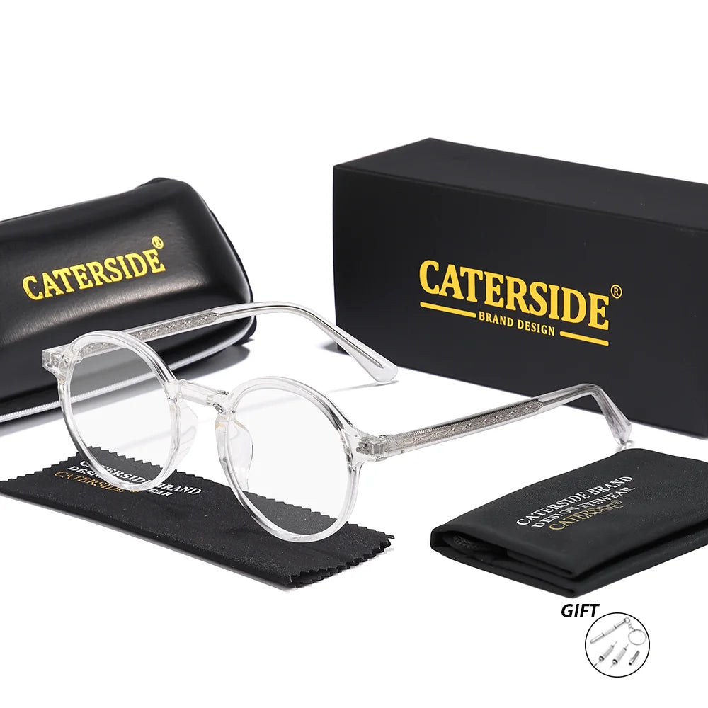 CATERSIDE New Men's Optical Glasses Customized 1.56 refractive index Round Lenses Prescription Glasses Women Reading Eyeglass